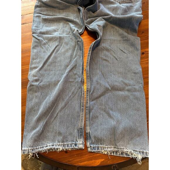 Levis 505 Regular Fit Jeans 38x32 Blue Light Wash, Distressed - Picture 7 of 9